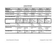 1st grade weekly lesson plan - Arizona Department of Education