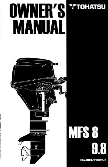 Page 1 Page 2 YOUR TOHATSU OUTBOARD MOTOR OWNER ...
