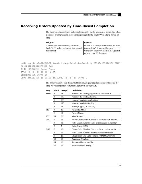 HL7 Conformance - Intelerad