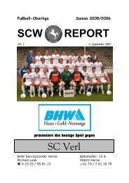 SCW REPORT - SC Westfalia 04 Herne eV