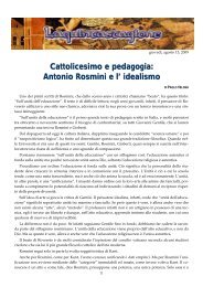 Cattolicesimo e pedagogia: Antonio Rosmini e l'idealismo