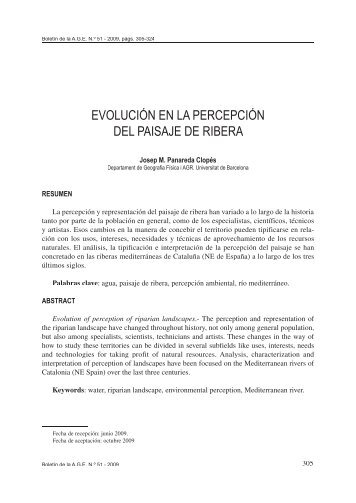 evoluciÃ³n en la percepciÃ³n del paisaje de ribera - AsociaciÃ³n de ...