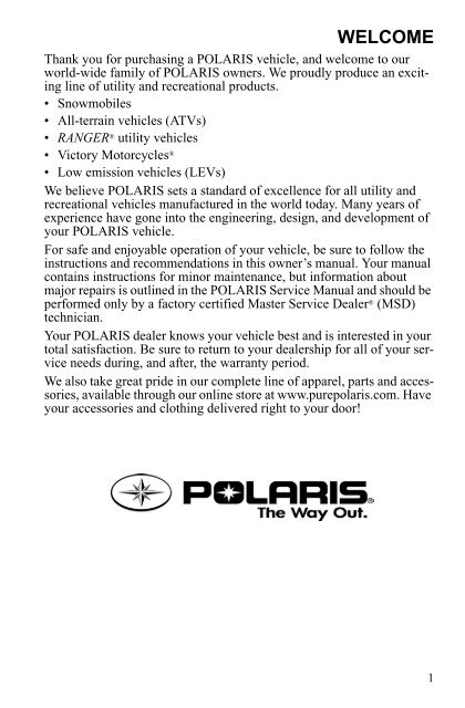 Owner's Manual - Polaris
