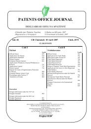 PATENTS OFFICE JOURNAL - Irish Patents Office