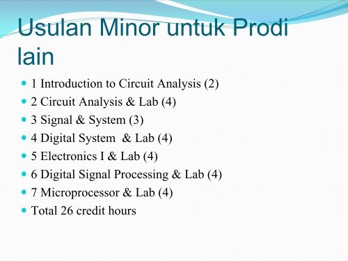 Usulan Kurikulum Program Studi Teknik Elektro ITB 2008