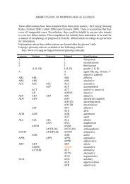 the Leipzig Glossing Rule - CNRS