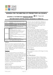 agenda for the meeting of presbytery-in-council - Uniting Church in ...