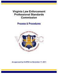 Virginia Law Enforcement Professional Standards Commission ...