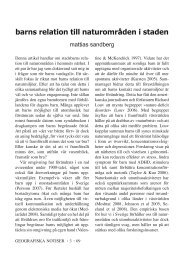 Mattias Sandberg : Barns relation till naturomrÃ¥den i staden.