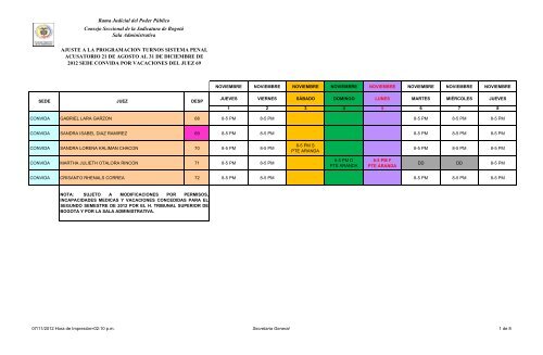 1° Noviembre - Rama Judicial