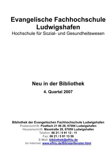 Evangelische Fachhochschule Ludwigshafen - Teilbibliothek ...