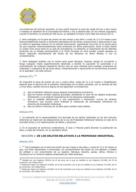 Ley Orgánica 10/1995, de 23 de noviembre, del Código Penal - VigiaS