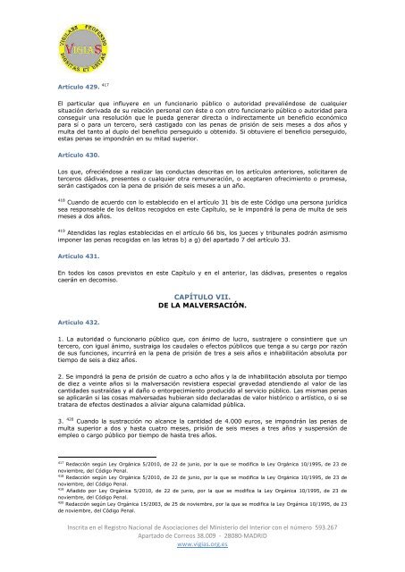 Ley Orgánica 10/1995, de 23 de noviembre, del Código Penal - VigiaS