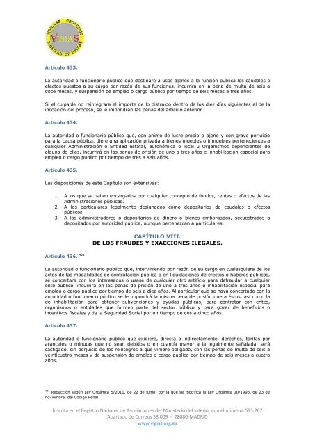 Ley Orgánica 10/1995, de 23 de noviembre, del Código Penal - VigiaS