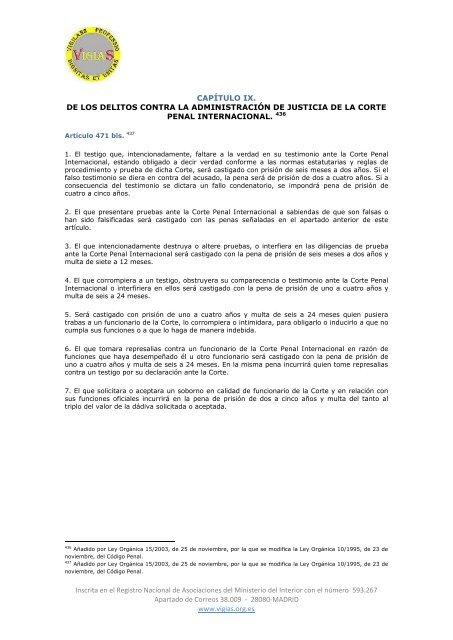 Ley Orgánica 10/1995, de 23 de noviembre, del Código Penal - VigiaS