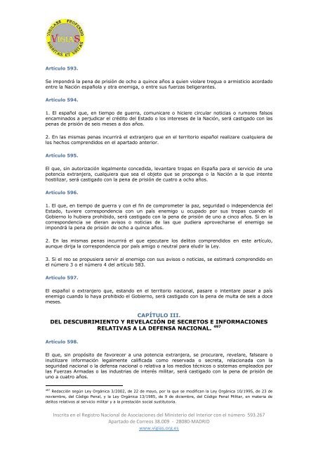 Ley Orgánica 10/1995, de 23 de noviembre, del Código Penal - VigiaS