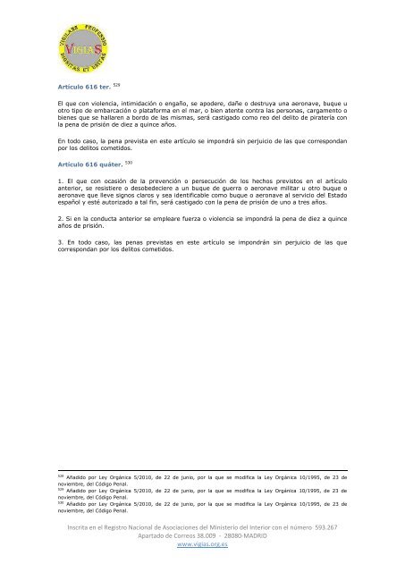 Ley Orgánica 10/1995, de 23 de noviembre, del Código Penal - VigiaS