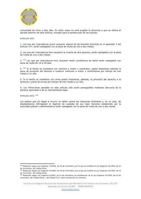 Ley Orgánica 10/1995, de 23 de noviembre, del Código Penal - VigiaS