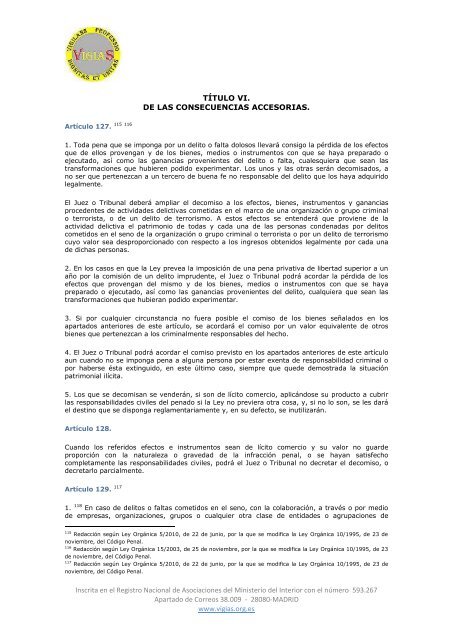 Ley Orgánica 10/1995, de 23 de noviembre, del Código Penal - VigiaS