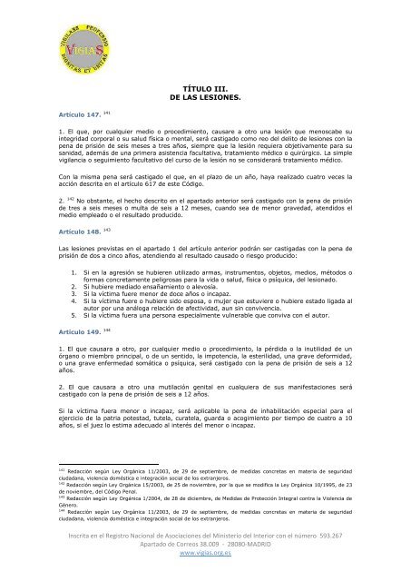 Ley Orgánica 10/1995, de 23 de noviembre, del Código Penal - VigiaS