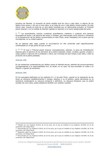 Ley Orgánica 10/1995, de 23 de noviembre, del Código Penal - VigiaS