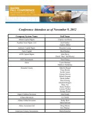 Conference Attendees as of November 9, 2012 - sacrs
