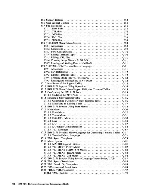 2.2 The IBM 7171 ASCII Device Attachment Control Unit - Index of