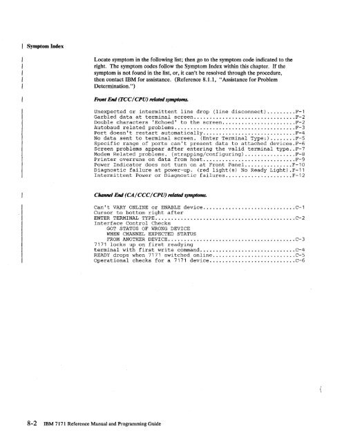 2.2 The IBM 7171 ASCII Device Attachment Control Unit - Index of