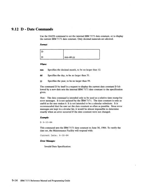 2.2 The IBM 7171 ASCII Device Attachment Control Unit - Index of