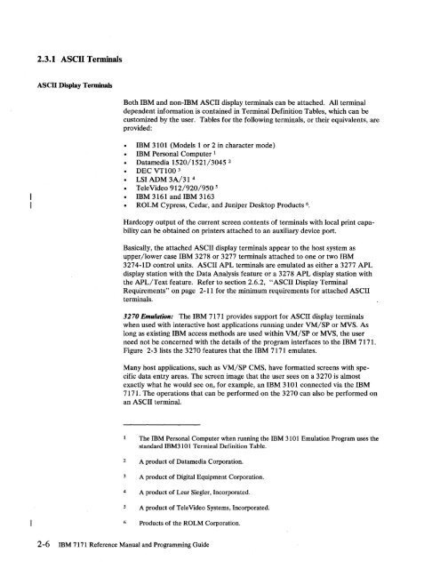 2.2 The IBM 7171 ASCII Device Attachment Control Unit - Index of