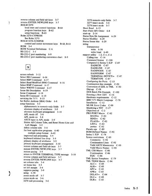 2.2 The IBM 7171 ASCII Device Attachment Control Unit - Index of