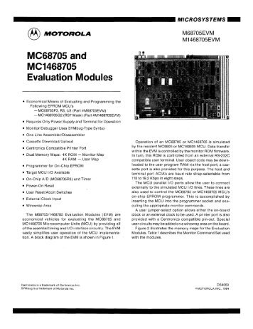 MC68705 and MC1468705 Evaluation Modules - Bitsavers