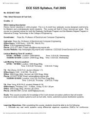 ABET Format Syllabus for ECE 5325 - College of Engineering