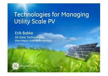 Utility Scale Management of Large Capacity Inverters - International ...