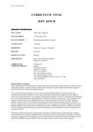 curriculum vitae jeff kinch - Western Solomons Research Database