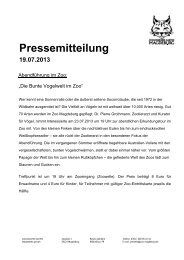 Pressemitteilung - Zoo Magdeburg