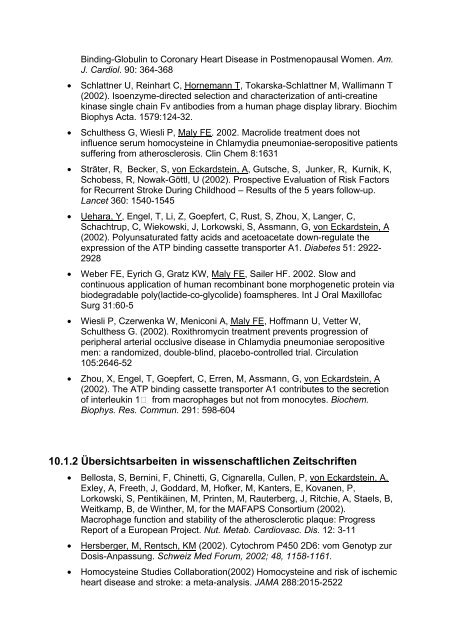 Akademischer Bericht 2002 - Institut für Klinische Chemie ...