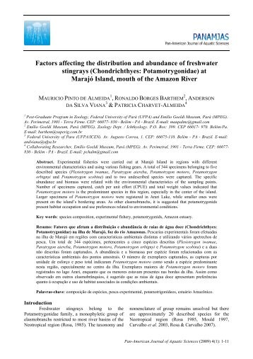 Factors affecting the distribution and abundance of freshwater ...