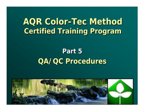 AQR Color-Tec Method AQR Color-Tec Method - State Coalition for ...