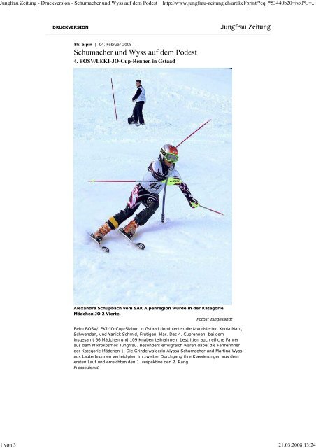 Bericht Leki Cup Gstaad-Grund