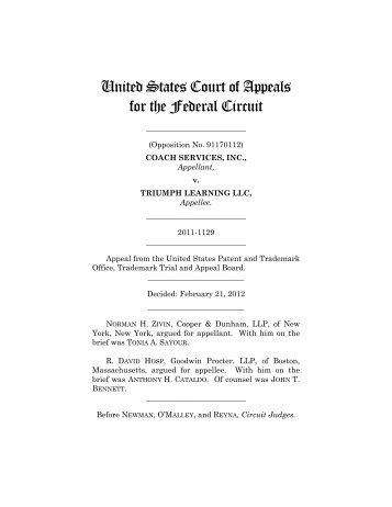 Coach Services, Inc. v. Triumph Learning LLC