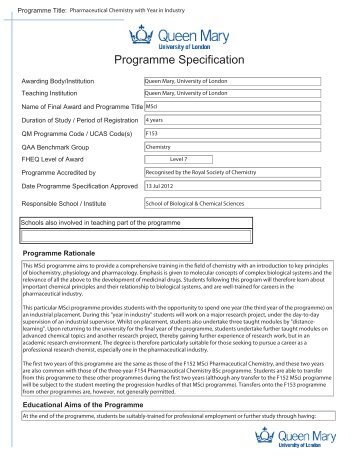 MSci Pharmaceutical Chemistry with a Year in Industry (F153)