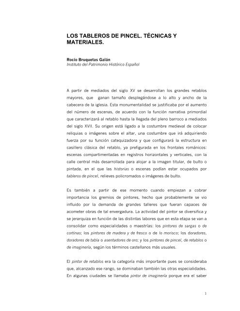 los tableros de pincel. tÃ©cnicas y materiales. - Grupo EspaÃ±ol IIC