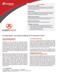 An OpenStack® Case Study: Enabling the X.commerce Cloud