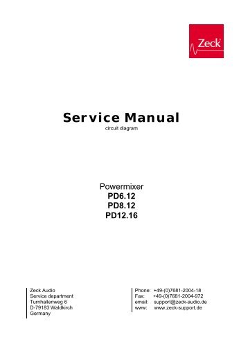 Service Manual - Zeck Audio