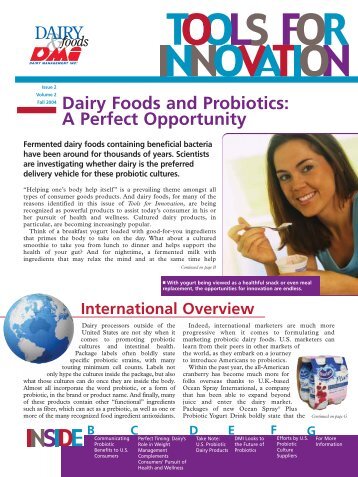 Dairy foods and probiotics: A perfect opportunity - InnovateWithDairy ...