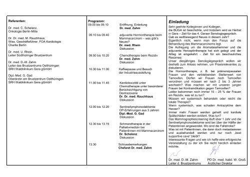 Einladung - Wald-Klinikum Gera