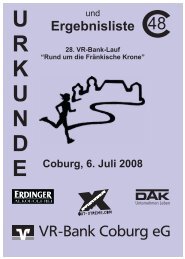 “Rund um die Fränkische Krone” Coburg, 6. Juli 2008 Ergebnisliste