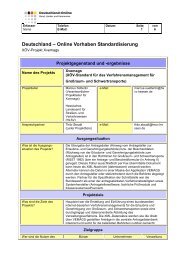 Ausführlicher Projektsteckbrief - XÖV