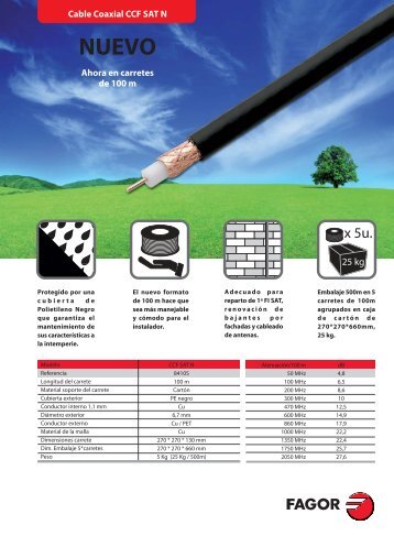 Cable Coaxial CCF SAT N Ahora en carretes de 100 m